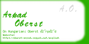 arpad oberst business card